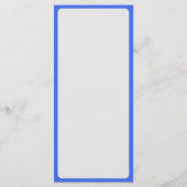 Royal Blue & White Menu mit Border - individuell e Menükarte (Rückseite)