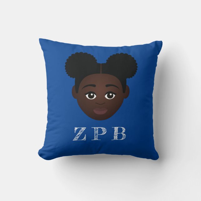 Royal Blue & White Message Throw Kissen (Vorderseite)