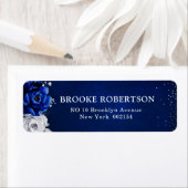 Royal Blue White Metallic Floral Wedding La (Insitu)