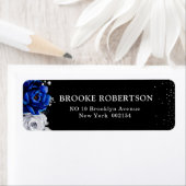 Royal Blue White Metallic Floral Wedding La (Insitu)