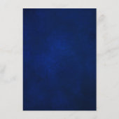 Royal Blue White Metallic Silver Floral Details En Begleitkarte (Rückseite)