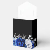 Royal Blue White Metallic Silver Floral Wedding Fa Geschenkschachtel (Geöffnet)