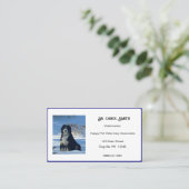 Royal Blue & White mit Logo oder FotoBusiness Card Visitenkarte (Stehend Vorderseite)