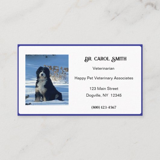 Royal Blue & White mit Logo oder FotoBusiness Card Visitenkarte (Vorderseite)