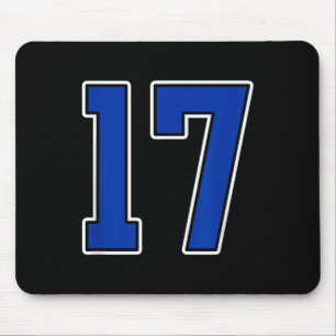 Royal Blue White Number 17 Jersey Player Uniform # Mousepad