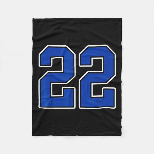 Royal Blue White Number 22 Jersey Player Uniform # Fleecedecke (Vorderseite)