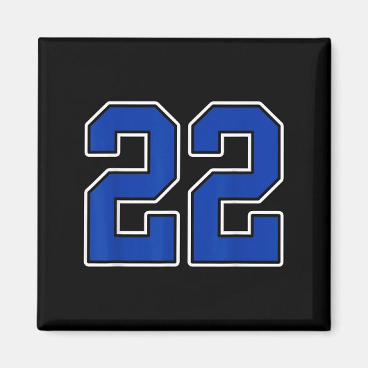 Royal Blue White Number 22 Jersey Player Uniform # Magnet (Vorne)