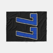 Royal Blue White Number 77 Jersey Player Uniform # Fleecedecke (Vorderseite (Horizontal))
