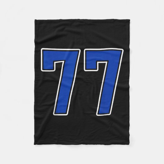 Royal Blue White Number 77 Jersey Player Uniform # Fleecedecke (Vorderseite)