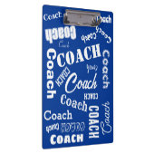 Royal Blue White Personalisiert Coach Geschenk Nam Klemmbrett (Rechts)