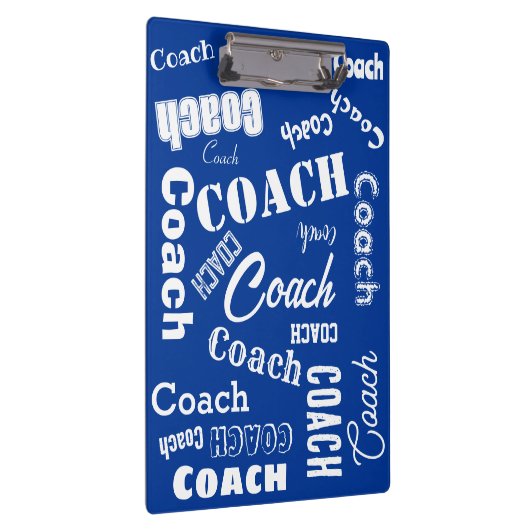 Royal Blue White Personalisiert Coach Geschenk Nam Klemmbrett (Rechts)