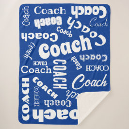 Royal Blue White Personalisiert Coach Geschenk Nam Sherpadecke