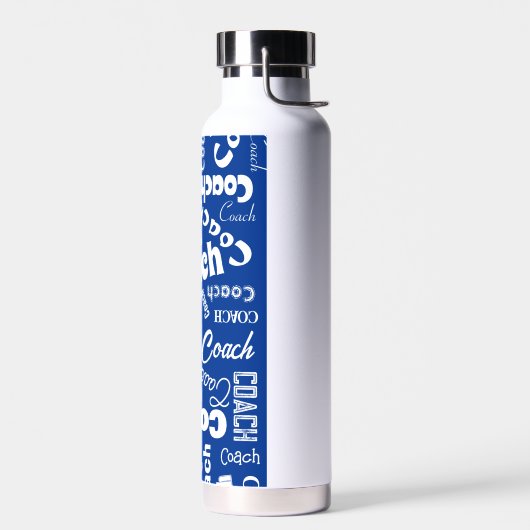 Royal Blue White Personalisiert Coach Geschenk Nam Trinkflasche (Links)