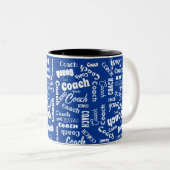 Royal Blue White Personalisiert Coach Geschenk Nam Zweifarbige Tasse (VorderseiteRechts)