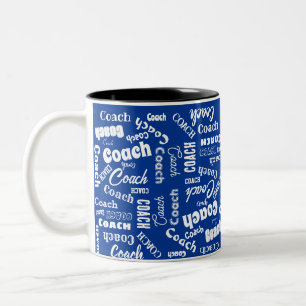 Royal Blue White Personalisiert Coach Geschenk Nam Zweifarbige Tasse