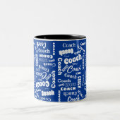 Royal Blue White Personalisiert Coach Geschenk Nam Zweifarbige Tasse (Mittel)
