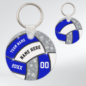 Royal Blue White Personalisiert Volleyball Schlüss Schlüsselanhänger
