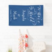 Royal Blue White Personalisiert Wedding Banner (Insitu)
