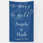 Royal Blue White Personalisiert Wedding Banner (Vertikal)