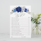 Royal Blue White Silver Brautparty Game (Stehend Vorderseite)