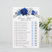 Royal Blue White Silver Brautparty Game (Stehend Vorderseite)