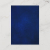 Royal Blue White Silver Floral Hochzeitsempfang Begleitkarte (Rückseite)