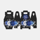 Royal Blue White Silver Metallic Brautparty Fav Geschenkschachtel (Ungefaltet)