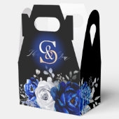 Royal Blue White Silver Metallic Brautparty Fav Geschenkschachtel (Geöffnet)