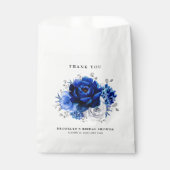 Royal Blue White Silver Metallic Brautparty Geschenktütchen (Vorderseite)
