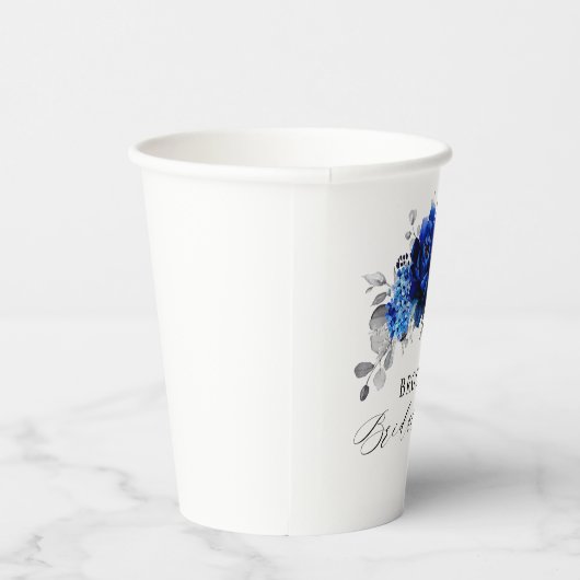 Royal Blue White Silver Metallic Brautparty Pappbecher (Rechts)