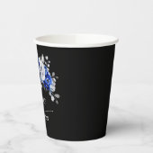 Royal Blue White Silver Metallic Floral Wedding Pa Pappbecher (Links)
