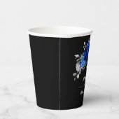 Royal Blue White Silver Metallic Floral Wedding Pa Pappbecher (Rechts)