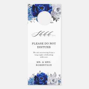 Royal Blue White Silver Metallic stören nicht Türanhänger