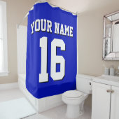 Royal Blue White Sports Jersey Team Jersey Duschvorhang (Beispiel)