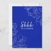 Royal Blue White Surprise 90. Geburtstag Einladung (Rückseite)