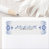 Royal Blue & White Vintag Floral Wirbel & Damasks (Insitu)