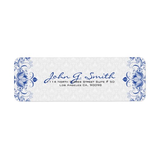 Royal Blue & White Vintag Floral Wirbel & Damasks (Vorne)