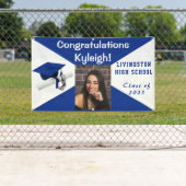 Royal Blue & White Vinyl Abschluss Foto Banner (Insitu)