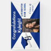 Royal Blue & White Vinyl Abschluss Foto Banner (Vertikal)