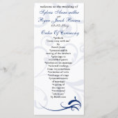 Royal Blue/White Wedding Programm Rack Card (Vorderseite)