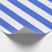 Royal Blue White Wide Horizontal Streifen Geschenkpapier (Ecke)