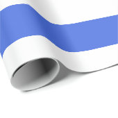 Royal Blue White Wide Horizontal Streifen Geschenkpapier (Rolleneckpunkt)