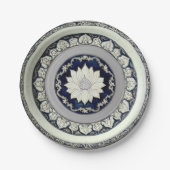 Royal Blue Wildblume Floral Keramik Wedding Pappteller (Vorderseite)