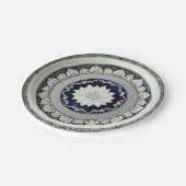 Royal Blue Wildblume Floral Keramik Wedding Pappteller (Schrägansicht)