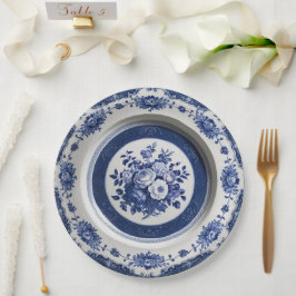 Royal Blue Wildblume Floral Keramik Wedding Pappteller