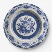 Royal Blue Wildblume Floral Keramik Wedding Pappteller (Vorderseite)