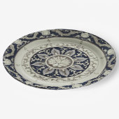 Royal Blue Wildblume Floral Keramik Wedding Pappteller (Schrägansicht)