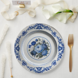 Royal Blue Wildblume Floral Keramik Wedding Pappteller