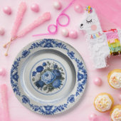 Royal Blue Wildblume Floral Keramik Wedding Pappteller (Party)