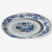 Royal Blue Wildblume Floral Keramik Wedding Pappteller (Schrägansicht)